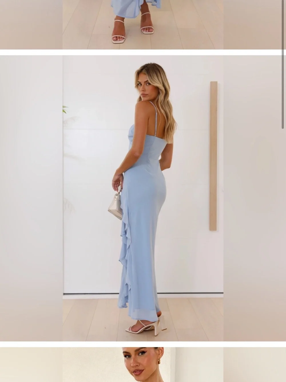 Billy J Kiyah Midi Bridesmaid Dress Blue - Picture 2 of 6